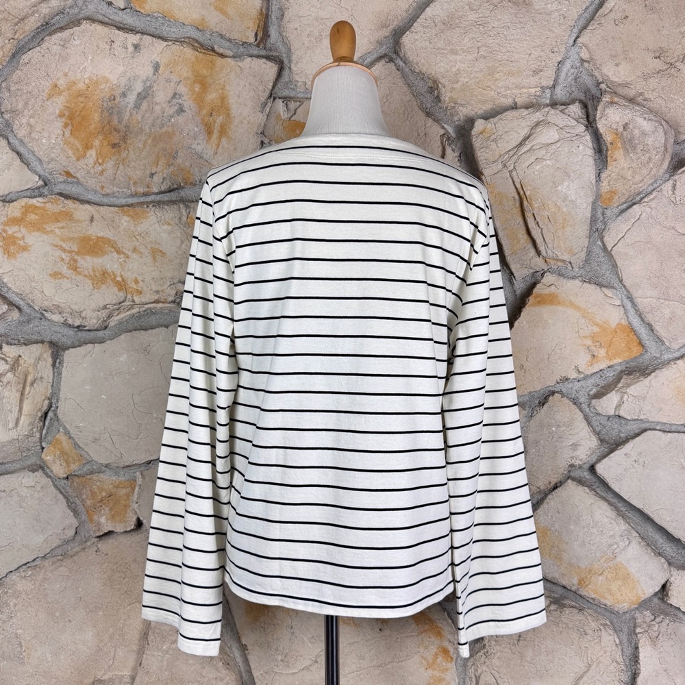 NWOT J. Crew Velvet Bow Breton Short Ivory & Black Stripe | XXL - Picture 3 of 4